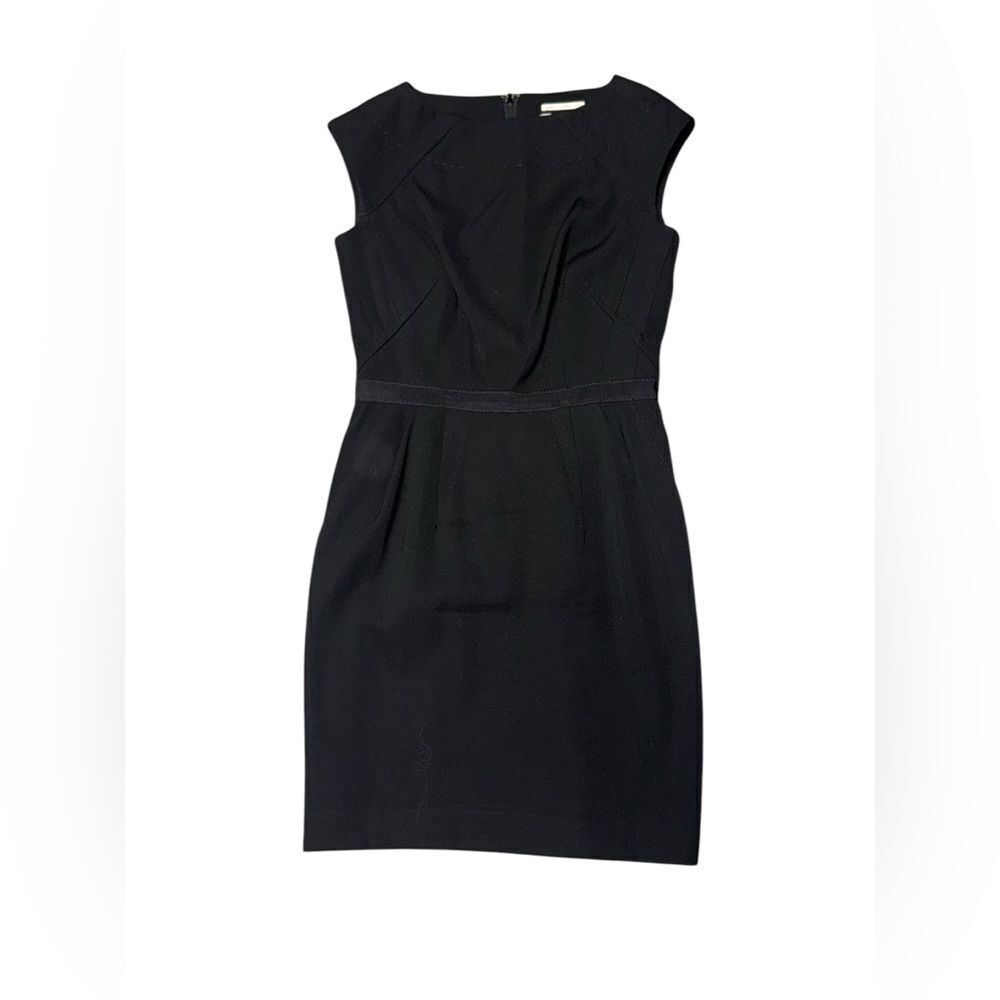 Women’s KAUFMAN FRANCO black luxury wool sleeveless midi dress with pockets sz 6